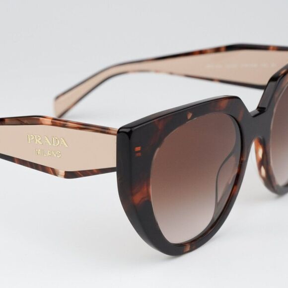NEW Prada PR14WS 01R0A6 Tortoise Brown Gradient Oversized Women Sunglasses - Picture 8 of 13